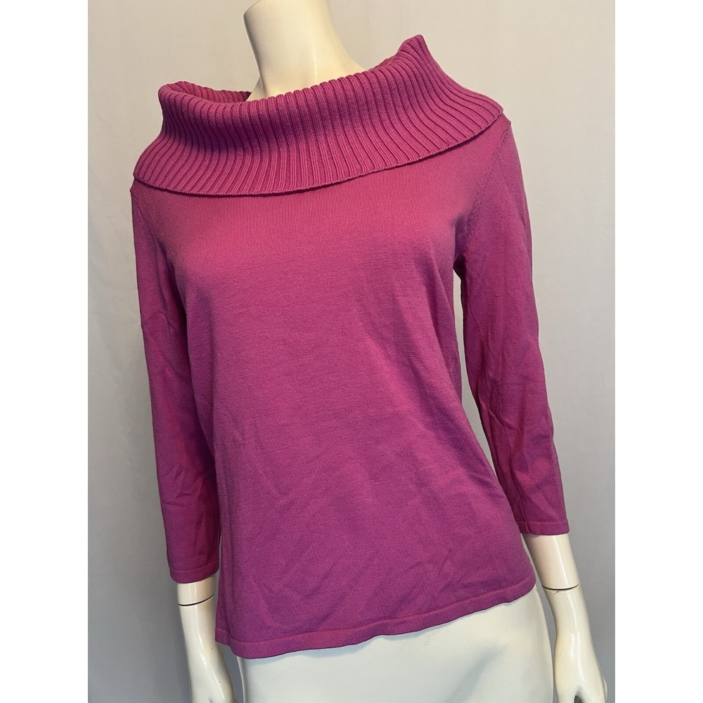 Antonio Melani Wool Blend Cowl Neck 3/4 Sleeve Fuchsia Women's Medium